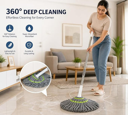 Microfiber Twist Mop for Floor Cleaning